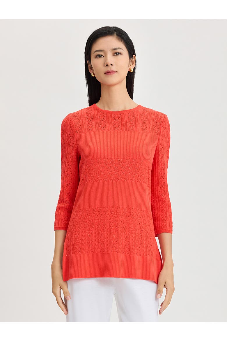 Classic Lined Pointelle Soft Knit Tunic, Alternate, color, Cherry Ember