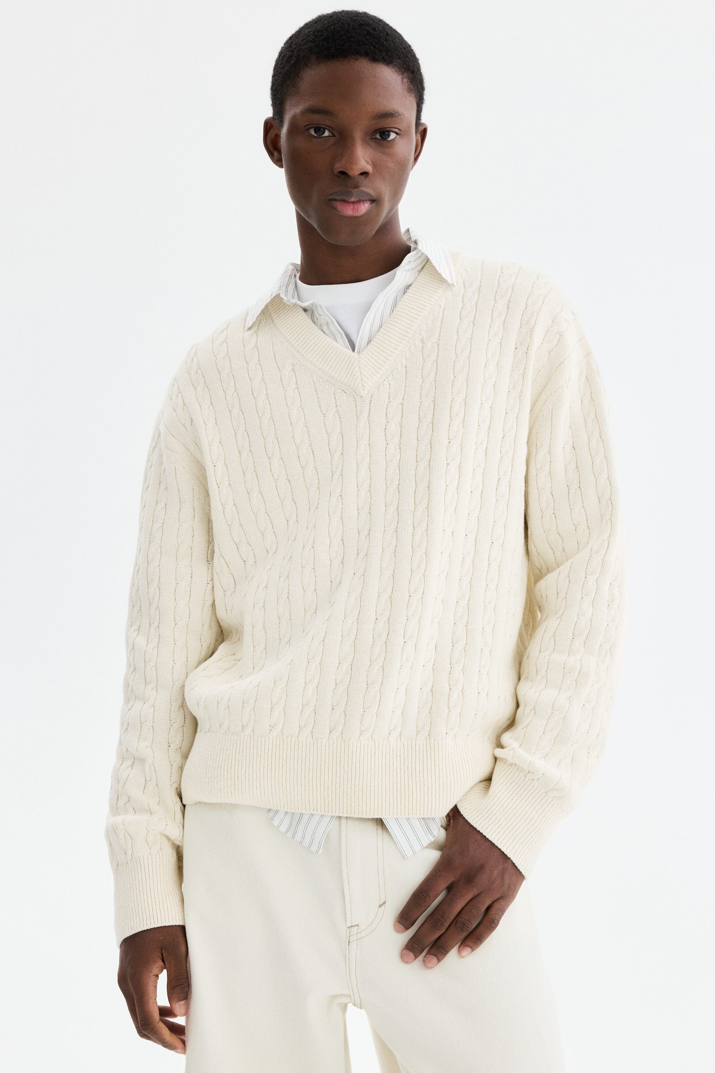Regular Fit Cable-knit Jumper - image 2