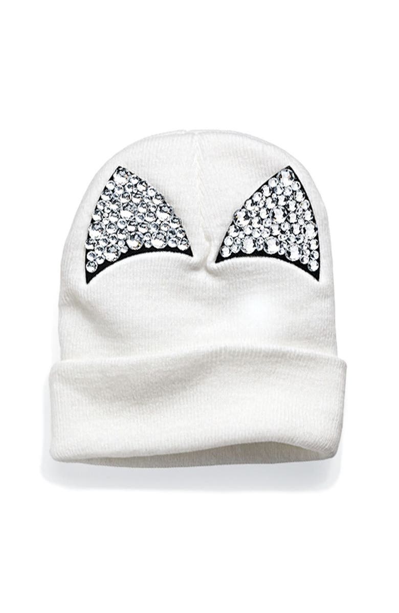Tasha Jeweled Cat Ear Beanie, Alternate, color, 