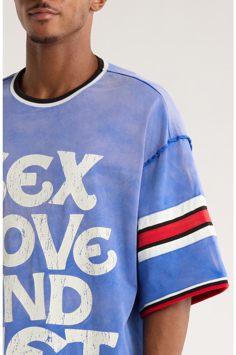 Sex, Love & Diet Athletic Graphic T-Shirt, Alternate, color, BLUE/RED