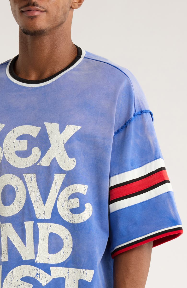 DIET STARTS MONDAY Sex, Love & Diet Athletic Graphic T-Shirt, Alternate, color, Blue/Red