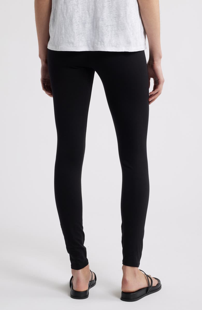 Eileen Fisher High Waist Ankle Leggings, Alternate, color, Black