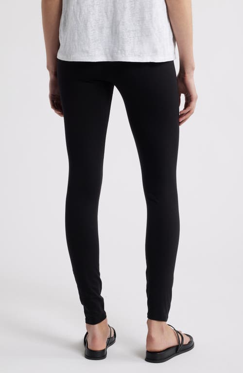 Eileen Fisher Cropped High-rise Jersey Leggings In Black