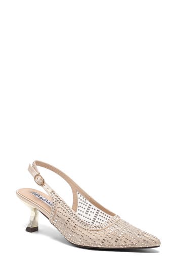 Lady Couture Linda Kitten Heel Slingback Pump In Gold