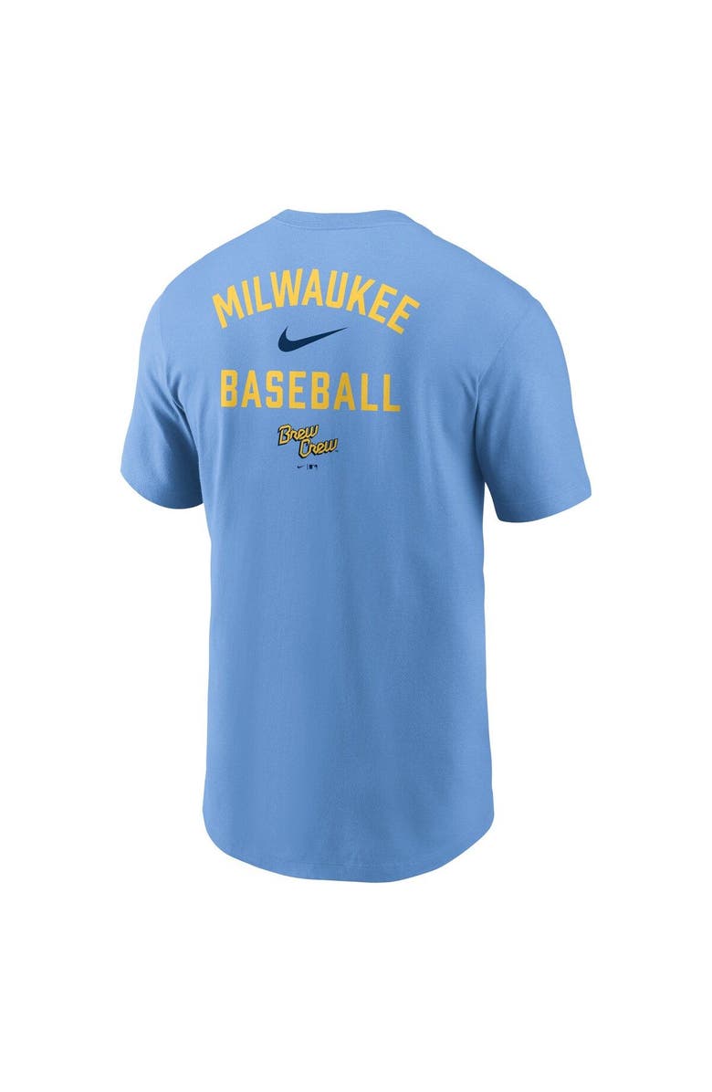 Nike Men's Nike  Light Blue Milwaukee Brewers City Connect 2-Hit T-Shirt, Alternate, color, 