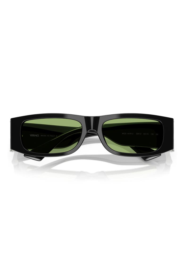 55mm Rectangular Sunglasses, Alternate, color, BLACK