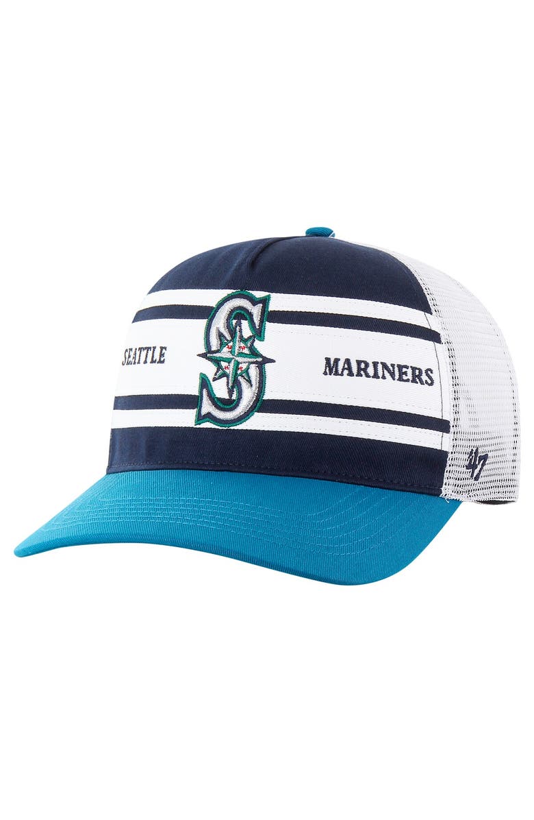 '47 Men's '47 Navy Seattle Mariners Gridiron Super Stripe Relaxed Trucker Hitch Adjustable Hat, Main, color, Navy