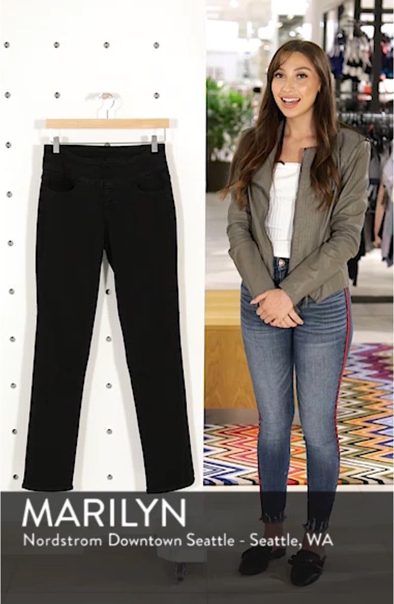 Jeans Peri Pull-On Stretch Straight Leg Jeans, sales video thumbnail