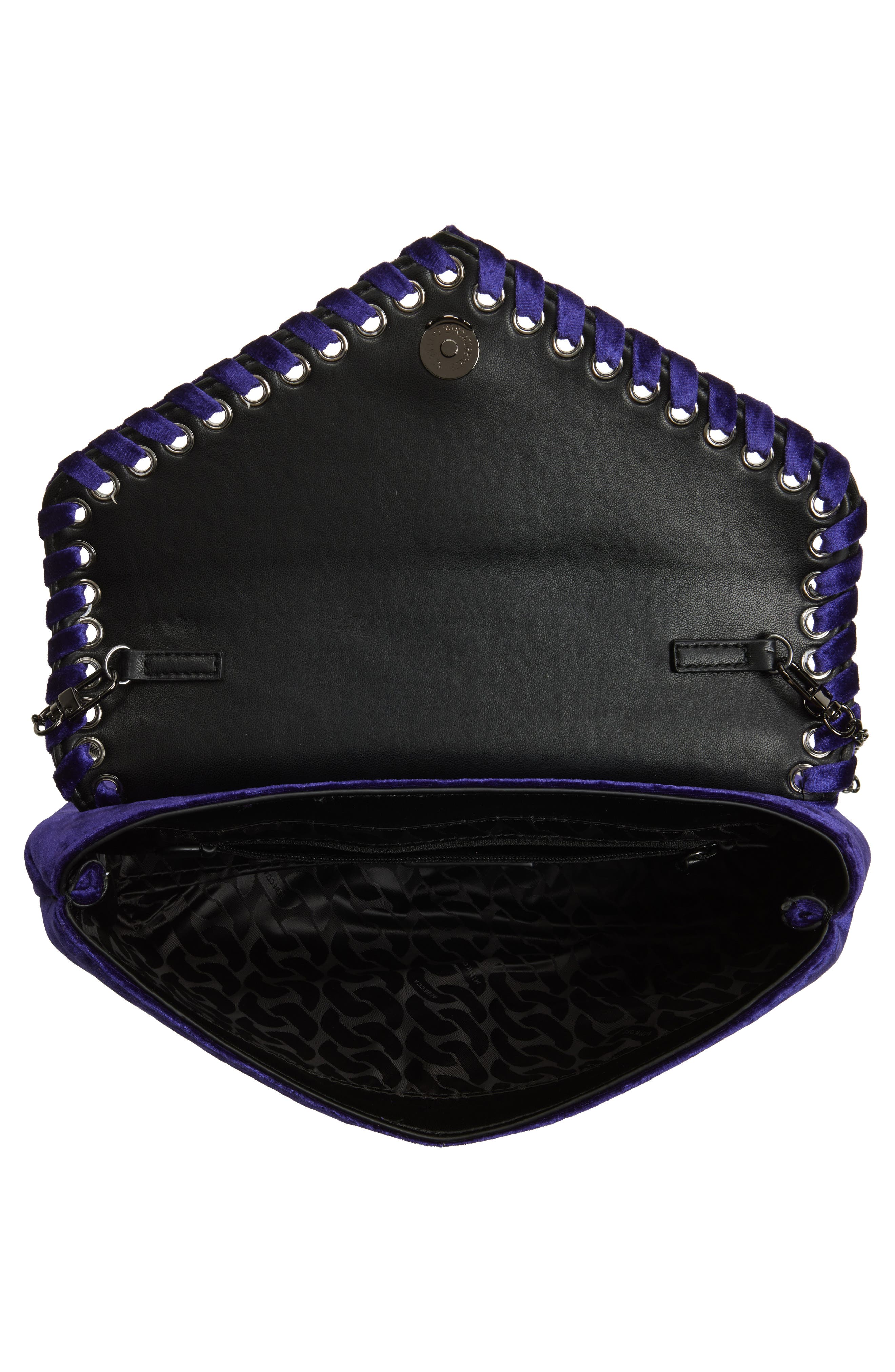 Rebecca Minkoff Whipstitch Velvet Clutch, Alternate, color, 
