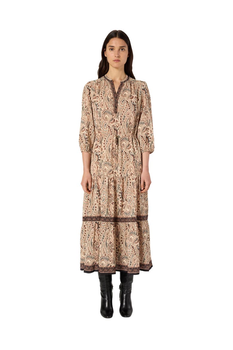 Lyna Flowing Midi Dress, Main, color, Natural