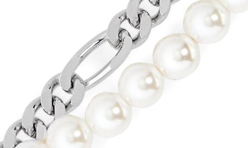 Justine Clenquet Jip Faux Pearl Layered Necklace In Metallic
