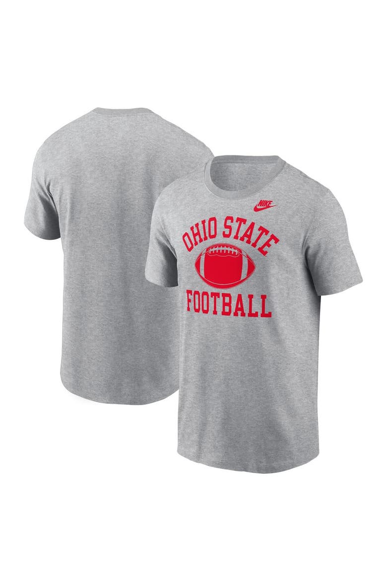 Men's Nike Heather Gray Ohio State Buckeyes Legacy Football Icon T-Shirt, Main, color, Heather Gray