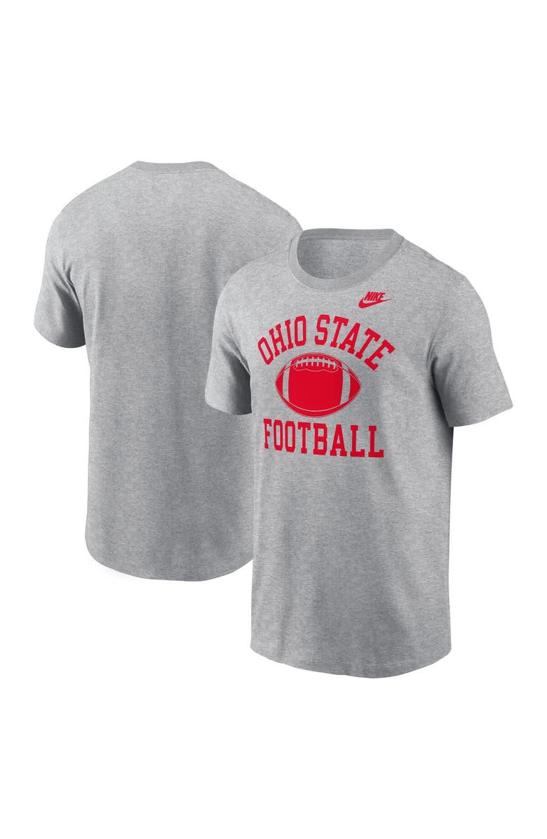 Nike Men's Nike Heather Gray Ohio State Buckeyes Legacy Football Icon T-Shirt, Main, color, 