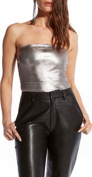 AS by DF Cinematique Stretch Leather Bustier
