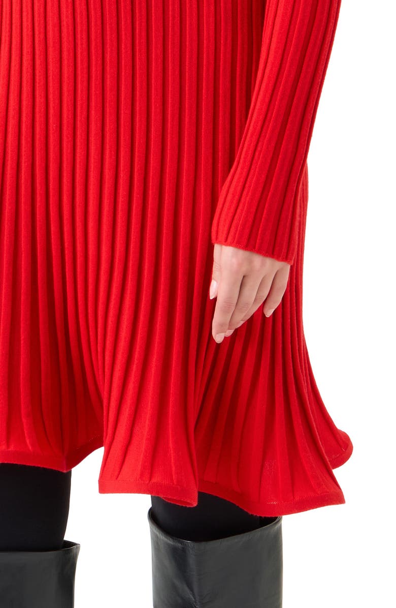 Akris punto Long Sleeve Ribbed Sweater Dress, Alternate, color, Vermillion