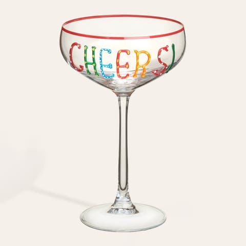 Loess Hand Printed Champagne Glass 9 Oz.