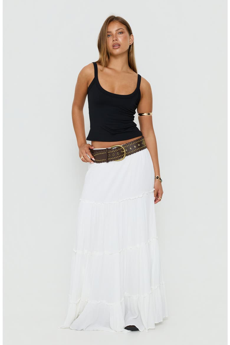 Miriah Tiered Maxi Skirt, Alternate, color, WHITE