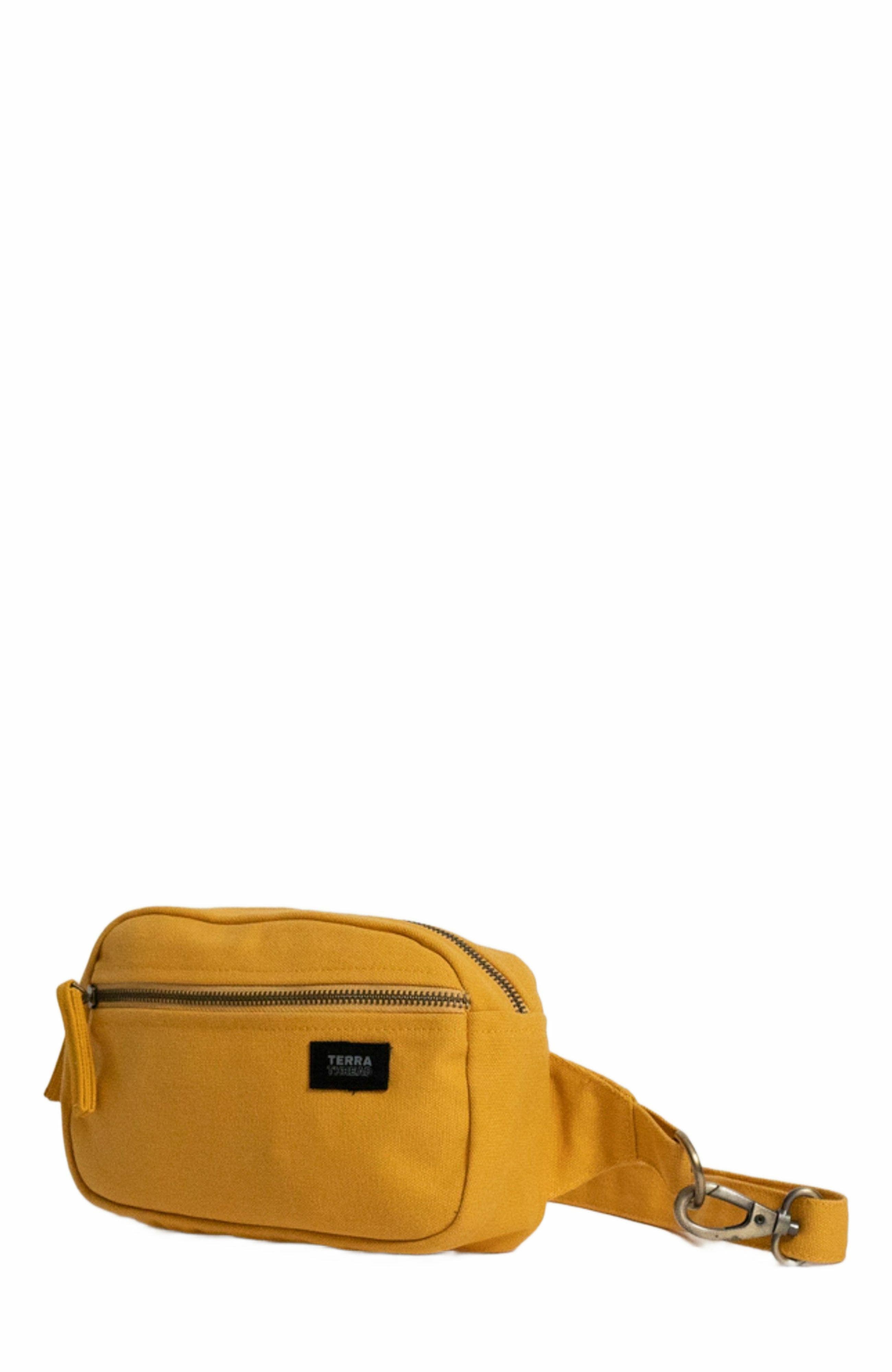 Organic Cotton Sling Belt Bag, Alternate, color, Mustard Yellow