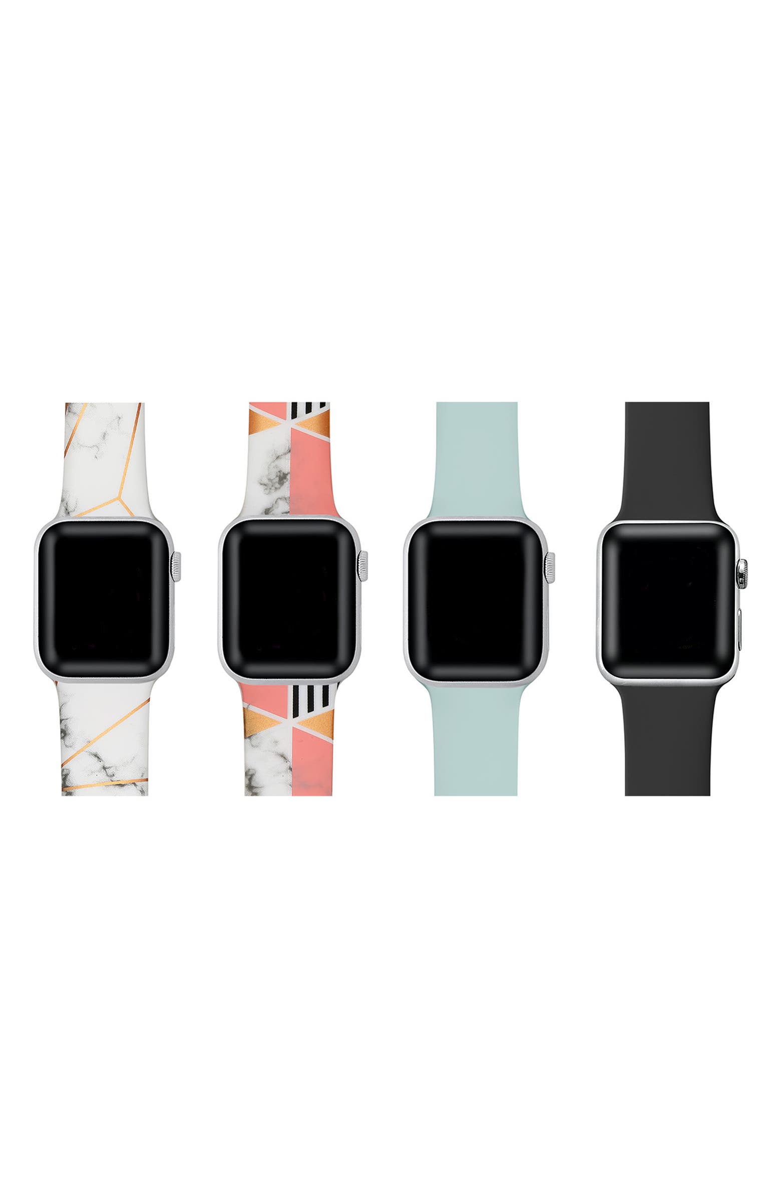 The Posh Tech Assorted 4-Pack Silicone Apple Watch® Watchbands ...