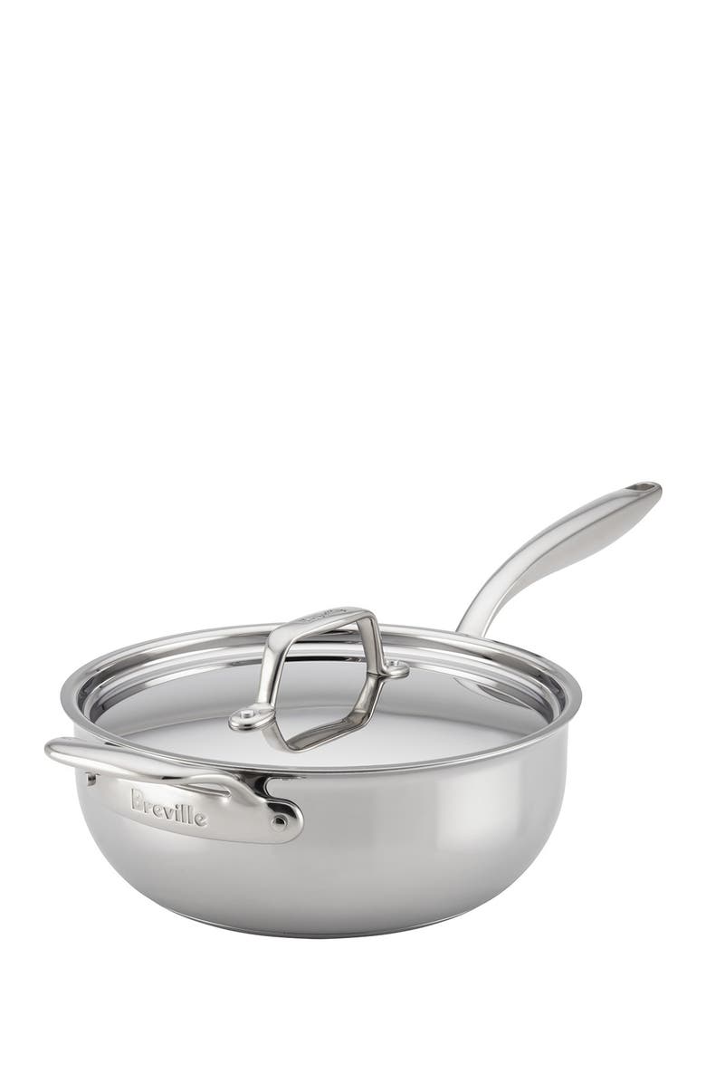 BREVILLE Clad 4 Quart Covered Cookware Saucier, Main, color, 