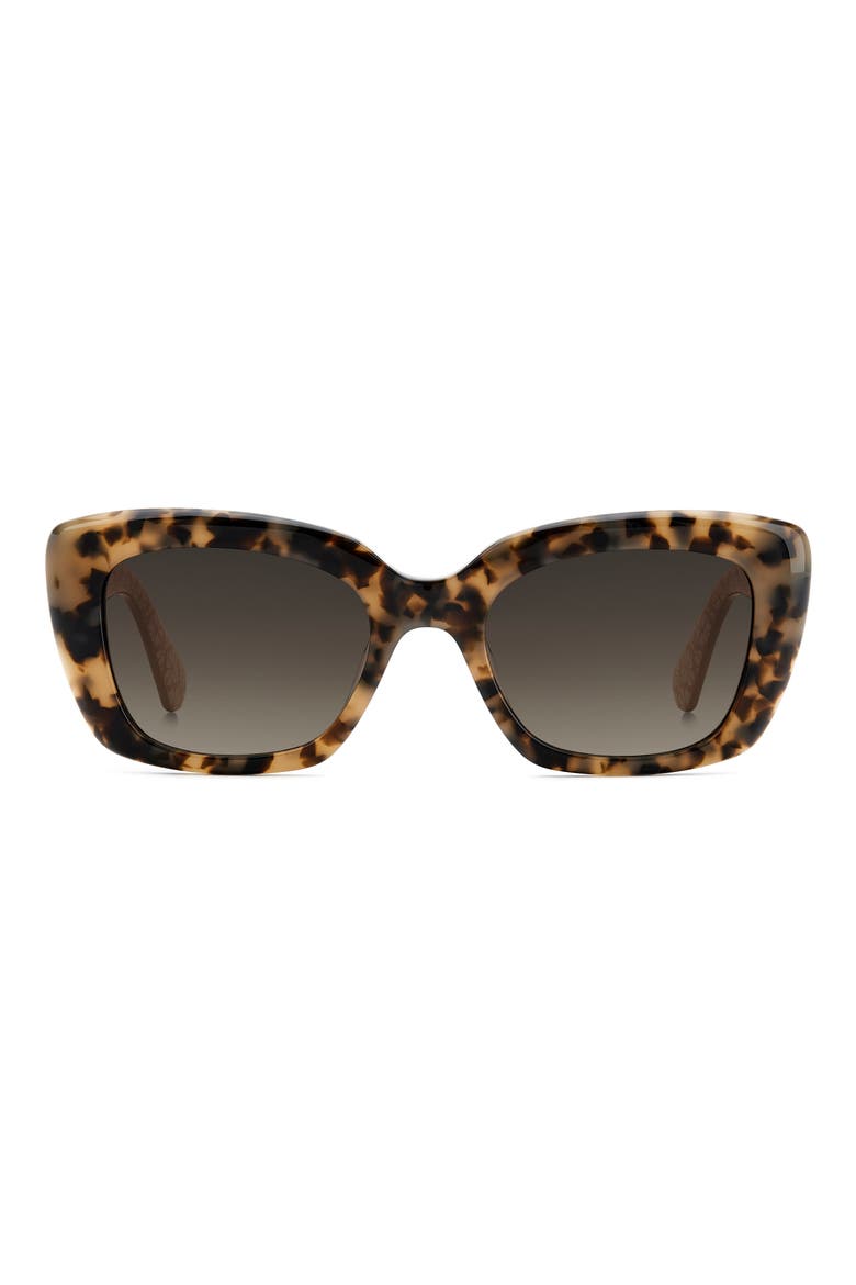 jenell 51mm gradient rectangular sunglasses, Main, color, HAVANA