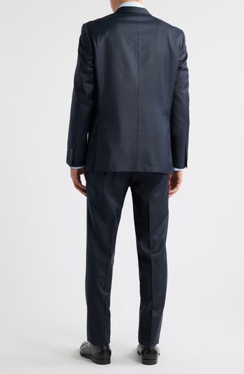 Jack Victor Stacey Trim Fit Solid Navy Stretch Super 110s