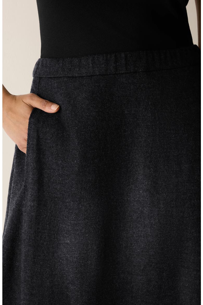 Virgin Wool Midi Lantern Skirt, Alternate, color, CHARCOAL