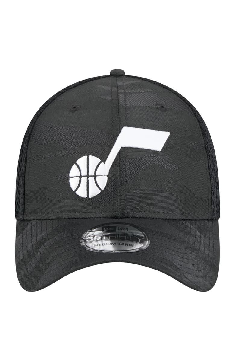 New Era Men's New Era  Black Utah Jazz Subtle Camo 39THIRTY Flex Hat, Alternate, color, Black