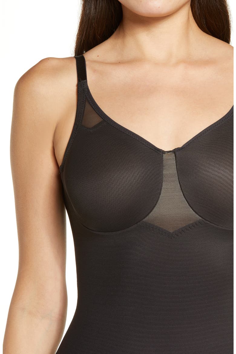 Sexy Sheer Shaping Underwire Bodysuit, Alternate, color, BLACK