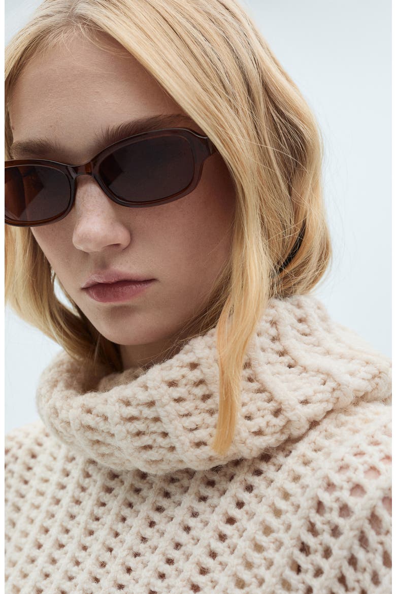 Openwork Turtleneck Sweater, Alternate, color, ECRU