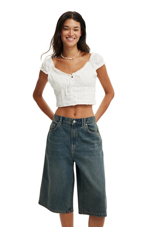 Cotton On 91 Baggy Denim Jort In Logans Blue
