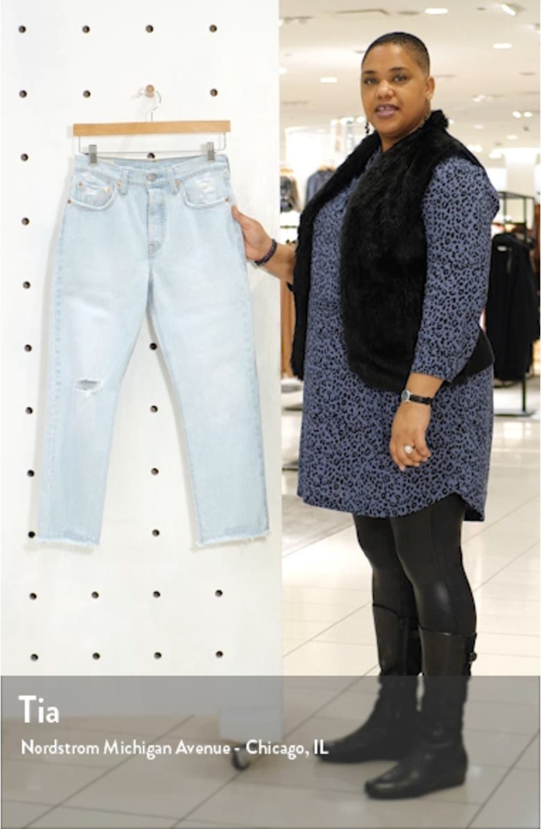 501<sup>®</sup> Ripped High Waist Crop Straight Leg Jeans, sales video thumbnail