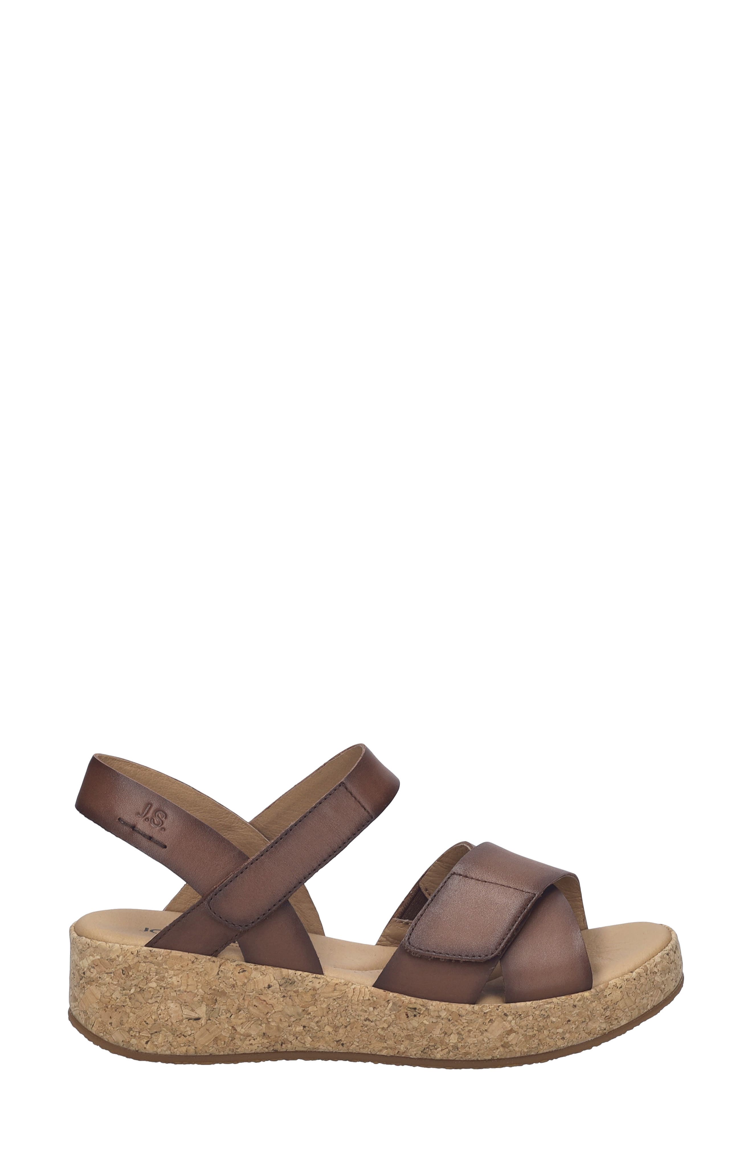 Evita 03 Slingback Platform Wedge Sandal, Alternate, color, COGNAC LEATHER