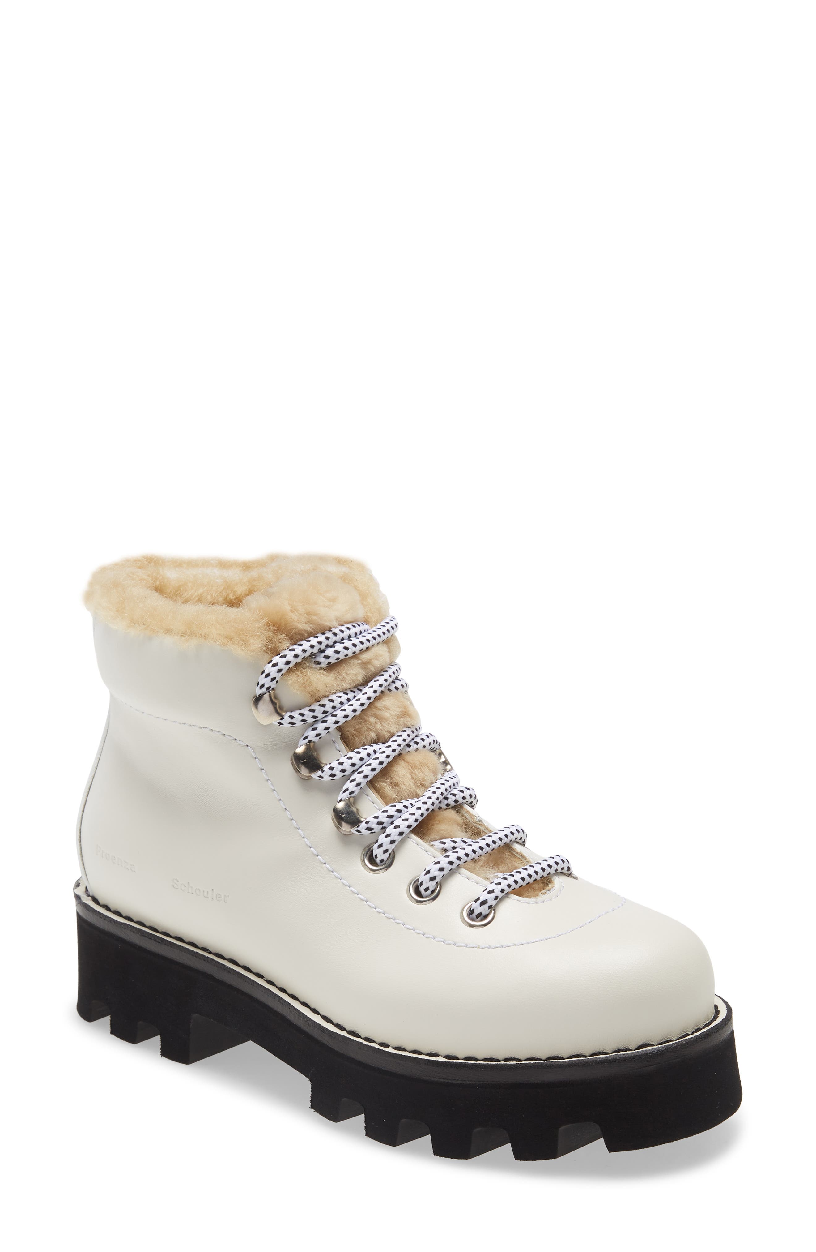 Proenza Schouler Genuine Shearling Lined Hiking Boot, Main, color, 