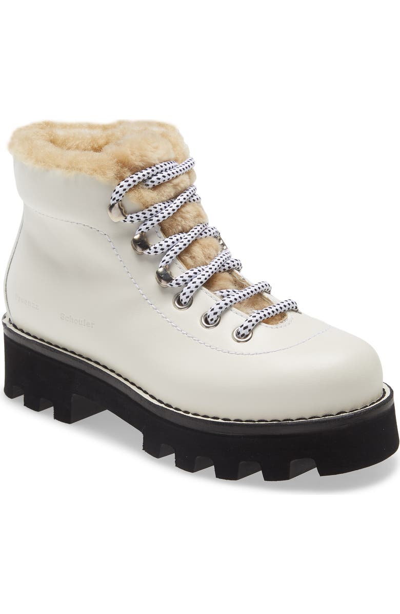Proenza Schouler Genuine Shearling Lined Hiking Boot, Main, color,