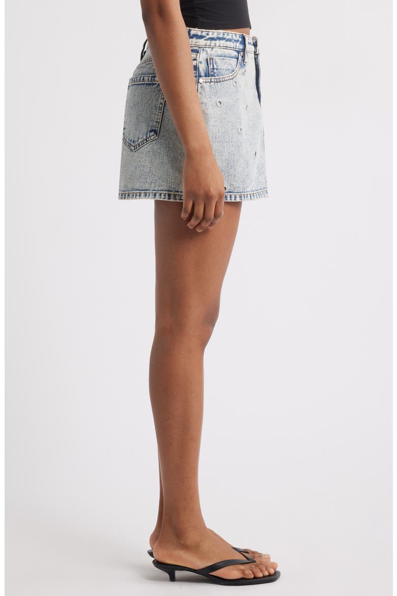 Ambar Grommet Denim Miniskirt, Alternate, color, TINTED ACID WASH