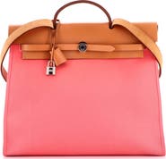 Pre-Owned Hermes Herbag Zip Leather and Toile 39