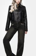 Disturbia Ermania Crop Faux Leather Jacket
