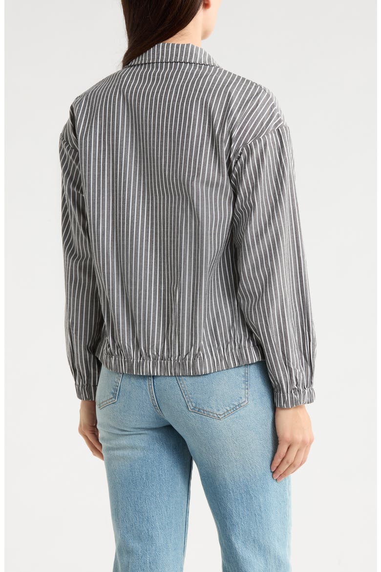 Pinstripe Bomber Jacket, Alternate, color, GREY