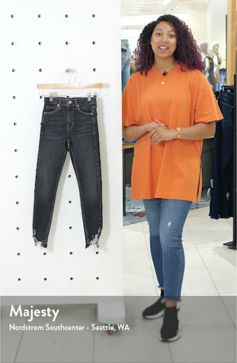 Jamie High Waist Ripped Hem Skinny Jeans, sales video thumbnail