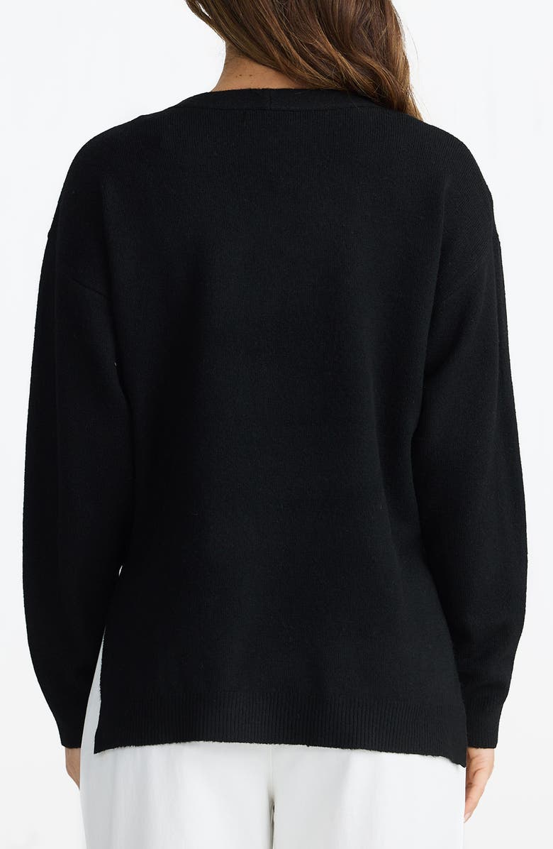 Brave+True Britney V-Neck Sweater, Alternate, color, Black