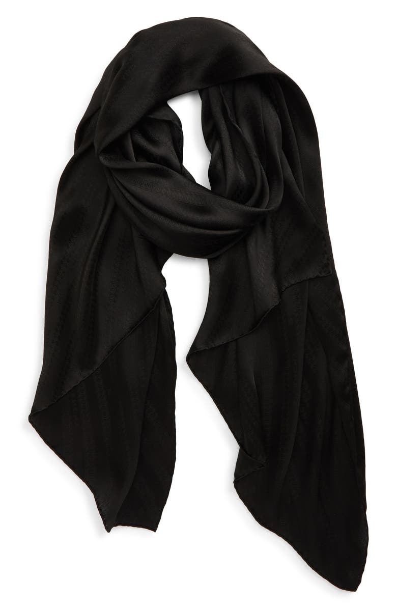 Givenchy Logo & Chain Link Silk Scarf, Main, color, 