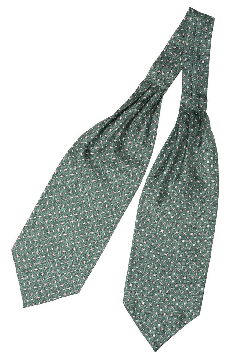 Ostuni - Silk Ascot Cravat Tie for Men, Alternate, color, Green