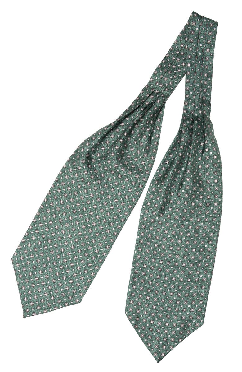 Elizabetta Ostuni - Silk Ascot Cravat Tie for Men, Alternate, color, Green