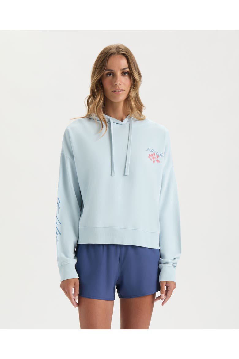 Mahi Bloom Cropped Hoodie, Main, color, Mist