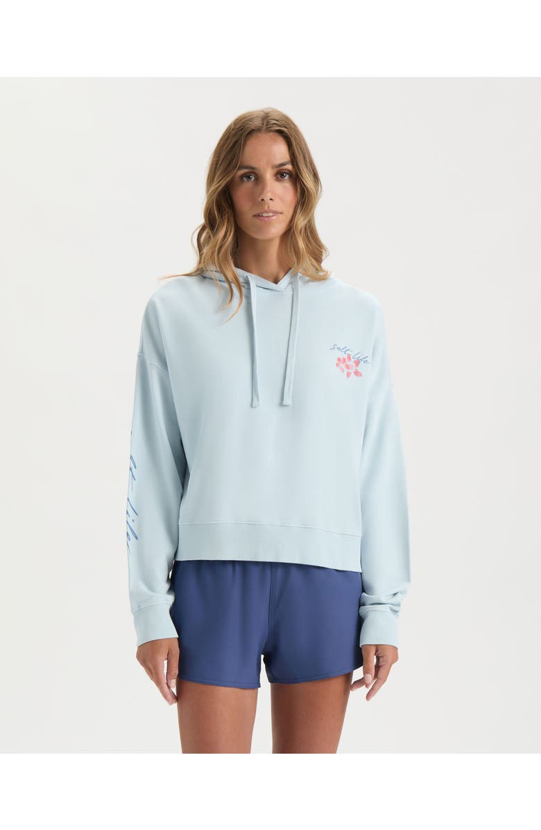 Salt Life Mahi Bloom Cropped Hoodie, Main, color, Mist