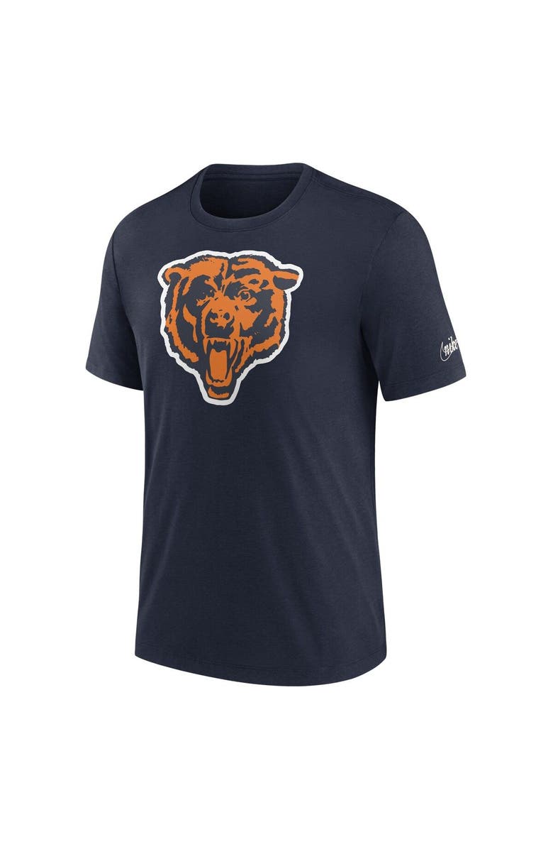 Nike Men's Nike Navy Chicago Bears Rewind Logo Tri-Blend T-Shirt, Alternate, color, 
