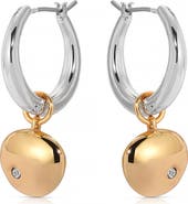 Ettika Polished Pebbles Drop Hoop Earrings