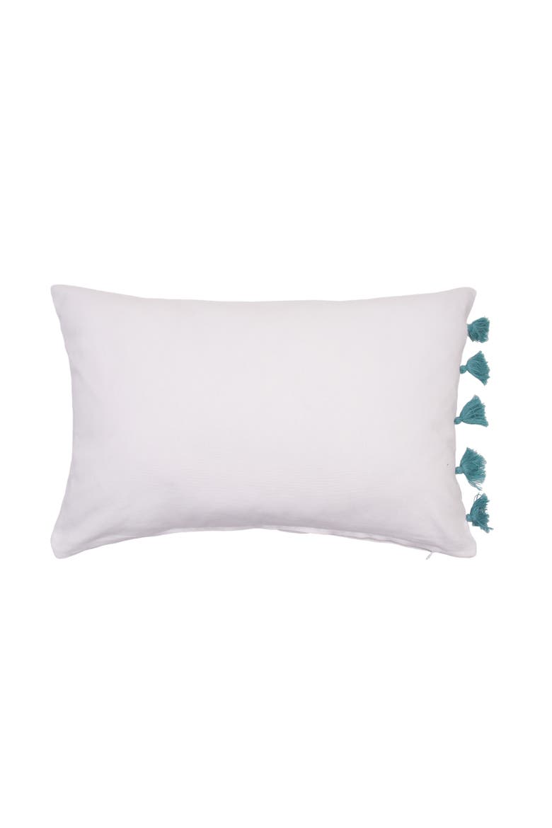 Tassel Fish Cotton Blend Accent Pillow, Alternate, color, Blue