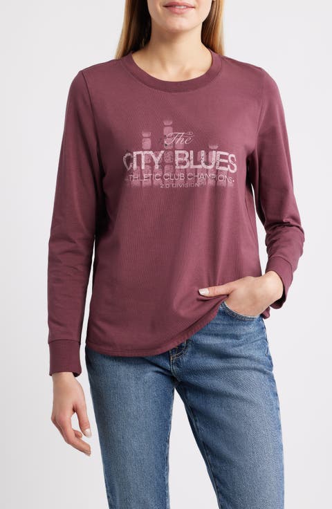 Graphic Print Cotton Blend Top